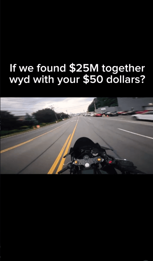 Motorcycle clip after adding a Ghostyhook-style text overlay